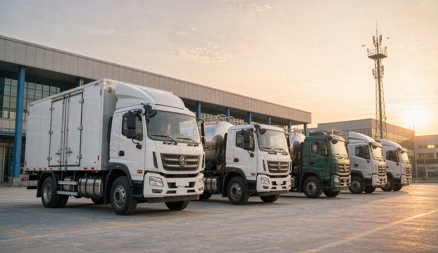Fleet of MICROSS special-purpose vehicles at the depot